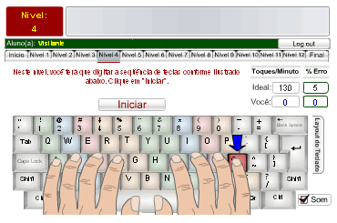 Curso de digitação grátis, Tutor de teclado